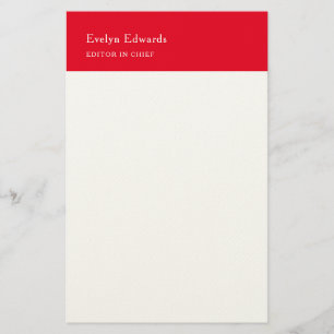Trendig Moderne Rot Weiß Minimalistisch Schlicht Briefpapier