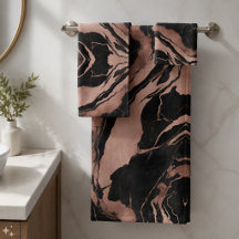 Trendig schick schwarzes Roségold-Marmor