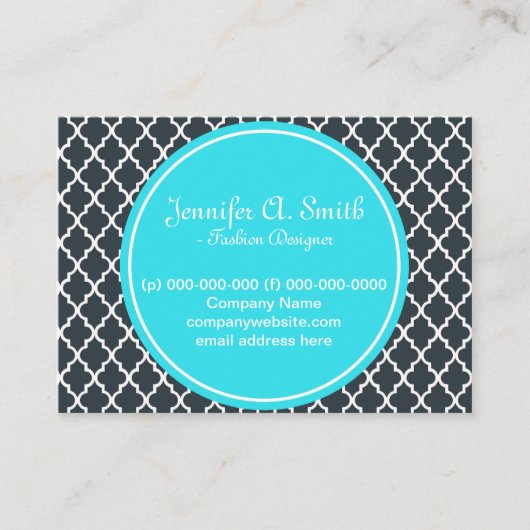 trendig, schön, klassisch, mädchenhaft B&W Quarref Visitenkarte (Vorderseite)