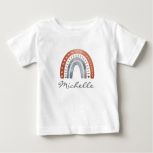 Trendig Süße Boho-Aquarell-Regenbogen-Personalisie Baby T-shirt