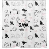 Trendige 3000 Doodle Art Dusche Vorhang (Vorderseite)