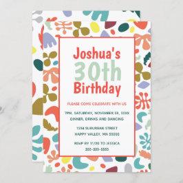 Trendige 30. Geburtstag Individuelle Name Details Einladung