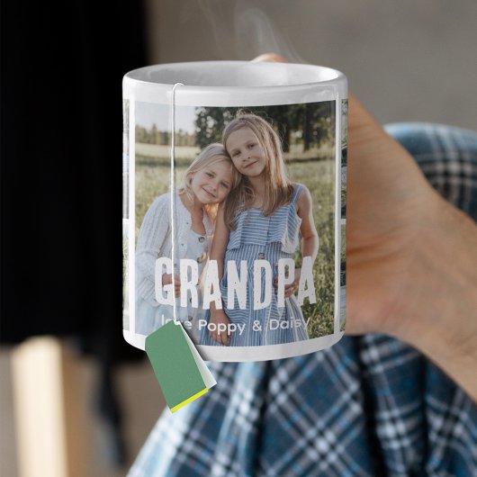 Trendige 5-Foto-Collage Opa Kaffeetasse