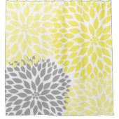 Trendige Abstrakt-Gelb-Grau-Blumen-Badezimmerdekor Duschvorhang (Vorderseite)