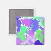 trendige, abstrakte Neonbürstenschläge Magnet (Vorderseite/Rückseite)