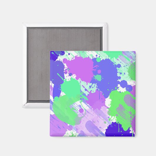 trendige, abstrakte Neonbürstenschläge Magnet (Vorderseite/Rückseite)