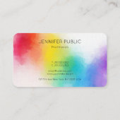 Trendige Abstrakte Regenbogenfarben Elegante Vorla Visitenkarte (Rückseite)