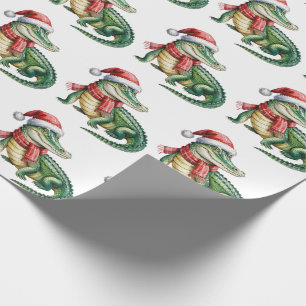 Trendige Alligatoren-Krokodile Weihnachtsmuster Geschenkpapier
