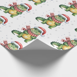 Trendige Alligatoren-Krokodile Weihnachtsmuster Geschenkpapier