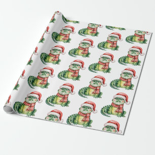 Trendige Alligatoren-Krokodile Weihnachtsmuster Geschenkpapier