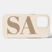 trendige Antique White mit Monogramm Case-Mate iPhone Hülle (Rückseite (Horizontal))