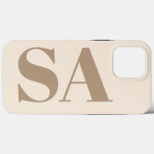 trendige Antique White mit Monogramm Case-Mate iPhone Hülle (Rückseite (Horizontal))