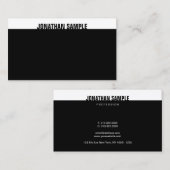 Trendige B&W Moderne Elegante Schwarz-weiße Vorlag Visitenkarte (Vorne/Hinten)