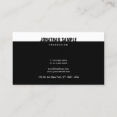 Trendige B&W Moderne Elegante Schwarz-weiße Vorlag Visitenkarte (Rückseite)