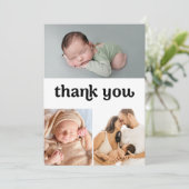 Trendige Baby-Multiple-Fotos Dankeskarte (Stehend Vorderseite)