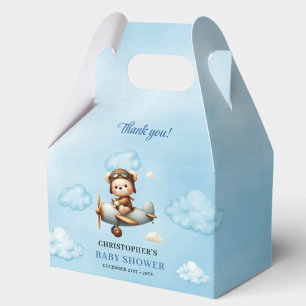 Trendige Baby- Shower Aviator-Teddy-Flugzeug-Box f Geschenkschachtel