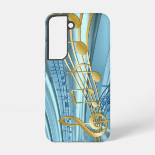 Trendige Babyblaue Musiknoten Samsung Galaxy Hülle