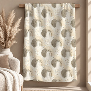 Trendige Beige Hellbraune Boho-Decke Kunst Fleecedecke