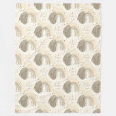 Trendige Beige Hellbraune Boho-Decke Kunst Fleecedecke (Vorderseite)