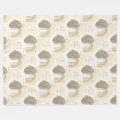 Trendige Beige Hellbraune Boho-Decke Kunst Fleecedecke (Vorderseite (Horizontal))