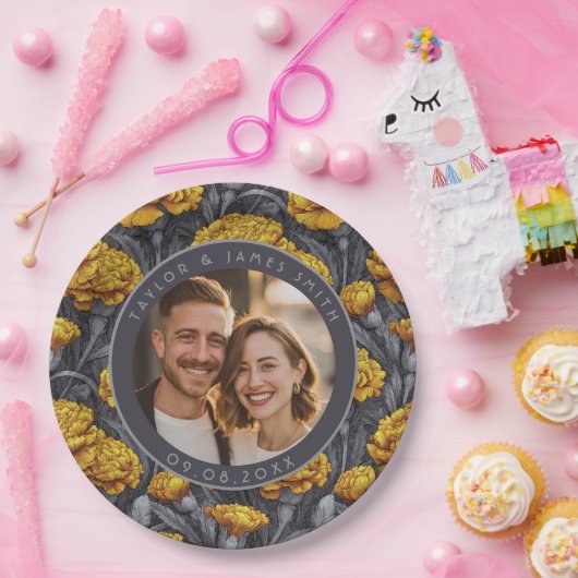 Trendige benutzerdefinierte Nelken-Blumen-Hochzeit Pappteller (Party)