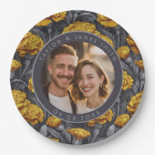 Trendige benutzerdefinierte Nelken-Blumen-Hochzeit Pappteller (Vorderseite)