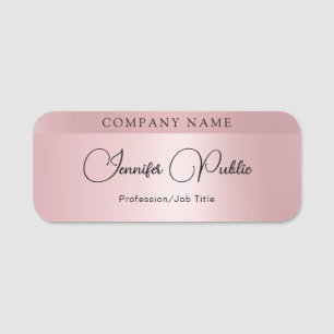 Trendige benutzerdefinierte Rose Gold Moderne Eleg Namensschild