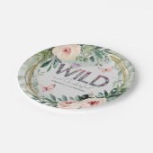 Trendige benutzerdefinierte Wasserfarbe Wildblume  Pappteller (Schrägansicht)