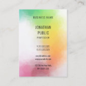 Trendige Berufliche Farben Moderne Abstrakte Kunst Visitenkarte (Rückseite)