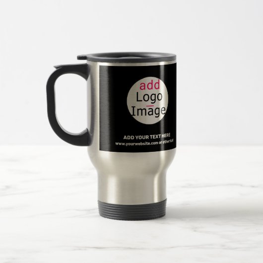 Trendige Berufliche Firmenlogo-Schwarz Reisebecher (Links)