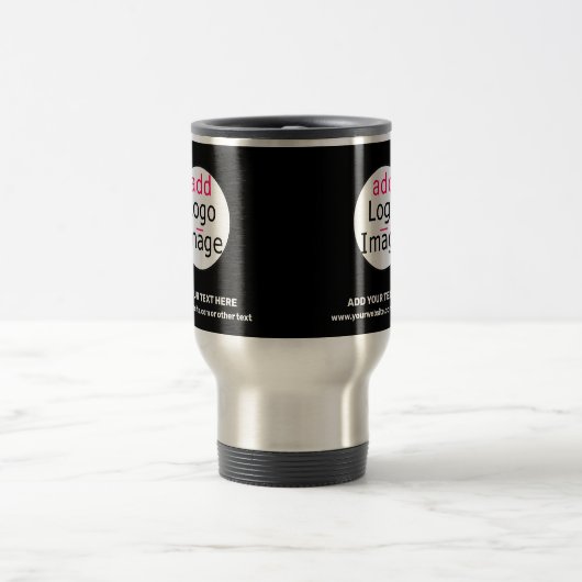 Trendige Berufliche Firmenlogo-Schwarz Reisebecher (Mittel)