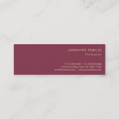 Trendige Berufliche, moderne Perle schließen Luxus Mini Visitenkarte (Rückseite)