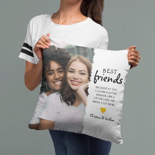 Trendige beste Freundinnen Foto & Zitat Besties Kissen