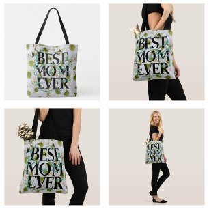 Trendige Beste Mutter Aller Zeiten Weiße Blumen Mo Tasche