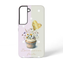 Trendige Bibel Mauve Grau Punkt Blumen Cupcake Her