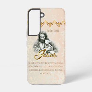 Trendige Bibel mit goldenem Akzent Jesus Lamm Taub Samsung Galaxy Hülle