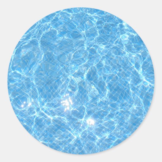 Trendige Blank Template Custom Swimming Pool Blau Runder Aufkleber (Vorderseite)