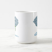 Trendige blaue Blume Kaffeetasse (Mittel)