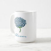 Trendige blaue Blume Kaffeetasse (Vorderseite Links)