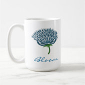 Trendige blaue Blume Kaffeetasse (Links)