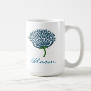Trendige blaue Blume Kaffeetasse