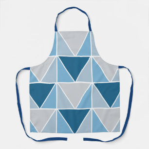 Trendige blaue graue geometrische Dreiecke Schürze