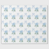 Trendige Blaue Hortensie  Geschenkpapier (Flach)