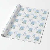 Trendige Blaue Hortensie  Geschenkpapier (Ungerollt)