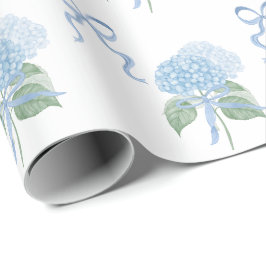 Trendige Blaue Hortensie Geschenkpapier