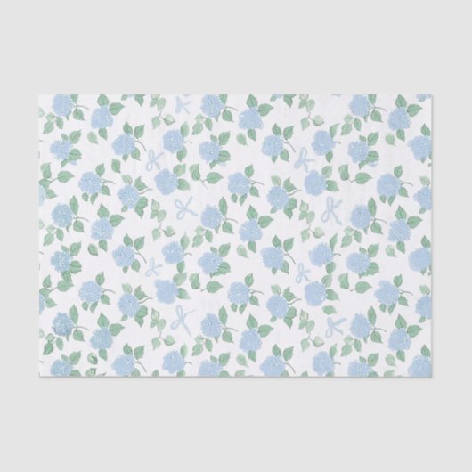 Trendige Blaue Hortensie  Seidenpapier (Vorderseite)