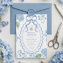 Trendige blaue Hortensien-Brautparty