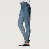 Trendige blaue Jeans Muster Leggings (Links)