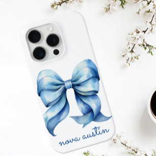 Trendige blaue Schleife personalisiert mit Namen M Case-Mate iPhone Hülle