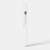Trendige blaue Schleife personalisiert mit Namen M iPhone Hülle (Linke Seite)